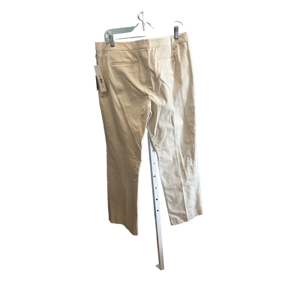 Badgley Mischka 100% linen pants Ivory Sz 14 Casual Coastal Beautifully tailored - Picture 2 of 9